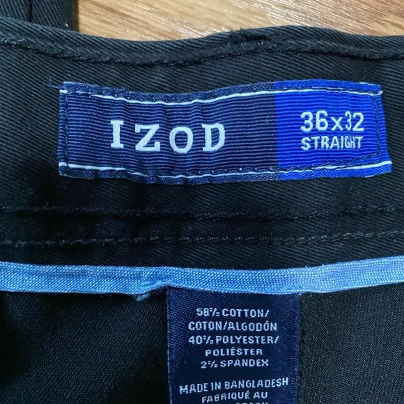 Last Chance..Make an offer…Men’s Izod Casual Black Straight Leg Flat Front Pants - Picture 4 of 5